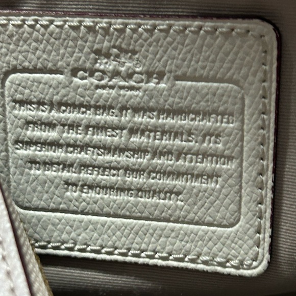 Coach Cora Domed Satchel Purse Leather Tote F34491 Grey Birch Chalk Bicolor - Picture 8 of 10